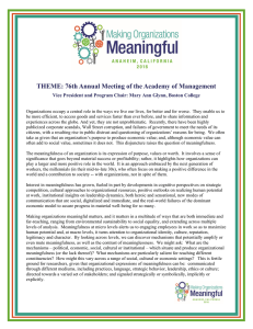 THEME: 76th Annual Meeting of the Academy of Management