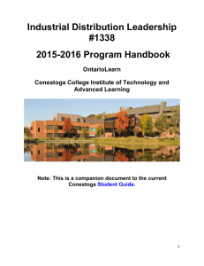 Industrial Distribution Leadership #1338 2015-2016 Program Handbook OntarioLearn