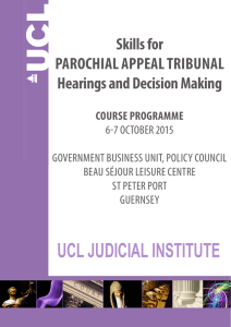 Skills for PAROCHIAL APPEAL TRIBUNAL Hearings and Decision Making