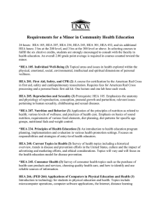 Requirements for a Minor in Community Health Education