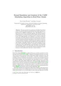 Formal Simulation and Analysis of the CASH Peter Csaba ¨ Olveczky