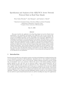 Specification and Analysis of the AER/NCA Active Network Peter Csaba ¨ Olveczky