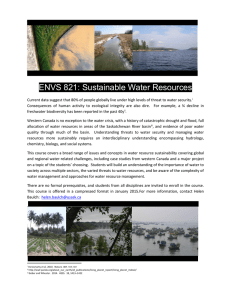 ENVS 821: Sustainable Water Resources