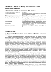 CROSSCUT - Drivers of change in circumpolar tundra ecosystems (TUNDRA)  1.