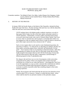 BASIC STUDIES REVISION TASK FORCE PROPOSAL Spring 2006