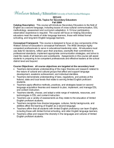 SEC410 ESL Topics for Secondary Educators Fall 2008