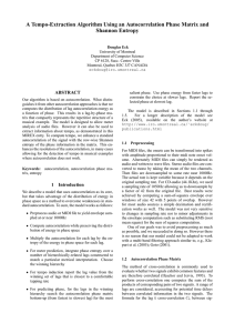 A Tempo-Extraction Algorithm Using an Autocorrelation Phase Matrix and Shannon Entropy