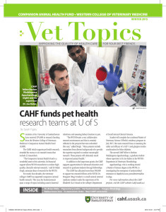 S CAHF funds pet health research teams at U of S