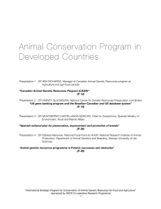 Animal Conservation Program in Developed Countries