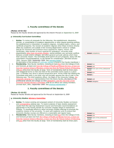 1. Faculty committees of the Senate