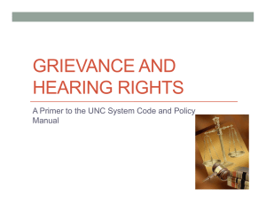 GRIEVANCE AND HEARING RIGHTS Manual