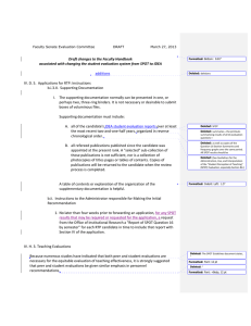 Draft changes to the Faculty Handbook   associated with changing the student evaluation system from SPOT to IDEA 