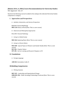 [Motion 2014_11_M01] Course Recommendations for University Studies   