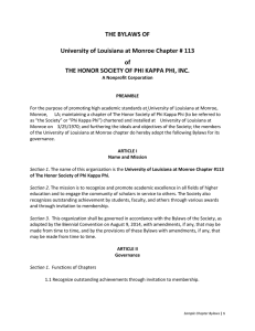 THE BYLAWS OF  University of Louisiana at Monroe Chapter # 113 of