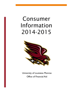 Consumer Information 2014-2015 University of Louisiana Monroe