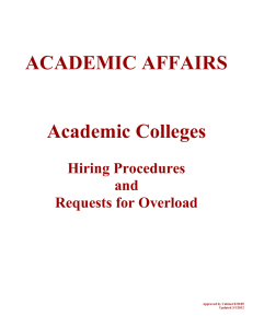 ACADEMIC AFFAIRS Academic Colleges Hiring Procedures