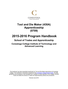 2015-2016 Program Handbook  Tool and Die Maker (430A) Apprenticeship