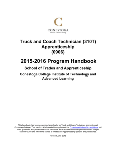 2015-2016 Program Handbook  Truck and Coach Technician (310T) Apprenticeship