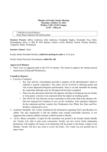 Minutes of Faculty Senate Meeting Thursday, October 23, 2014