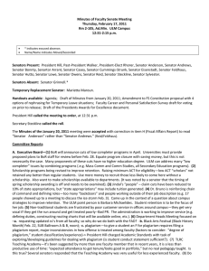 Minutes of Faculty Senate Meeting Thursday, February 17, 2011
