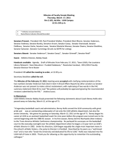 Minutes of Faculty Senate Meeting Thursday, March  17, 2011 12:31-2:05 p.m.