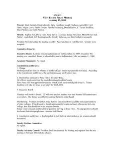 Minutes ULM Faculty Senate Meeting January 17, 2008