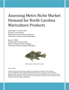 Assessing Metro Niche Market Demand for North Carolina Mariculture Products