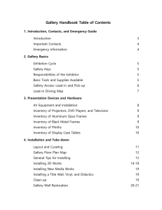 Gallery Handbook Table of Contents