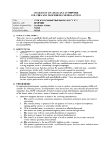 UNIVERSITY OF LOUISIANA AT MONROE POLICIES AND PROCEDURES MEMORANDUM 10/13/2008