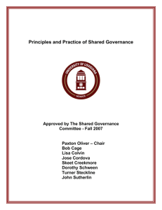 Principles and Practice of Shared Governance