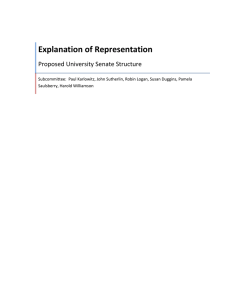 Explanation of Representation   Proposed University Senate Structure 