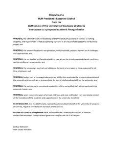 Resolution to ULM President’s Executive Council from the