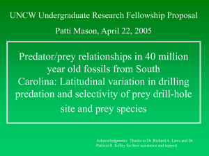 Predator/prey relationships in 40 million year old fossils from South