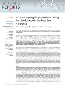 Increase in penguin populations during Antarctica Qi-Hou Hu