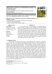 INTERNATIONAL  JOURNAL  OF  ENVIRONMENTAL  SCIENCE ... ENGINEERING (IJESE) Vol. 6: 105 - 112 (2015)