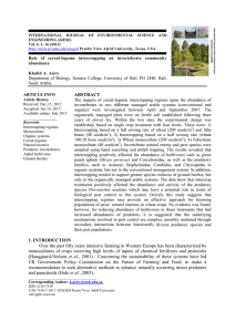 ABSTRACT Role of cereal legume intercropping on invertebrate community