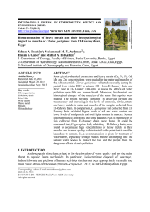 Bioaccumulation of heavy  metals and their histopathological Clarias gariepinus Egypt