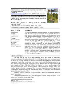 Temperature-Dependent Development and Degree-Days Models of the Bactrocera zonata