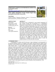 Water quality management of lake Temsah, Egypt using Noha Donia