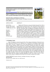 Impact of Pollution on Invertebrates Biodiversity in the River