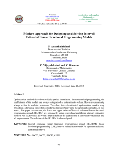 Modern Approach for Designing and Solving Interval  S. Ananthalakshmi