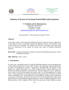 Solutions of System of Fractional Partial Differential Equations