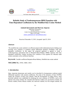 Reliable Study of Nonhomogeneous BBM Equation with