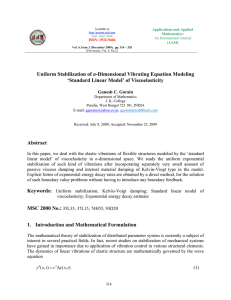 n ‘Standard Linear Model’ of Viscoelasticity Ganesh C. Gorain