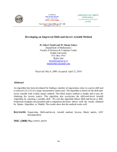 Developing an Improved Shift-and-Invert Arnoldi Method