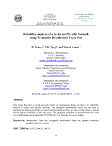 Reliability Analysis of a Series and Parallel Network D. Pandey