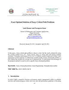 Exact Optimal Solution of Fuzzy Critical Path Problems