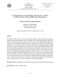 A Boundedness and Stability Results for a Kind