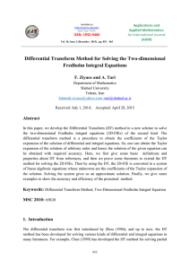 Differential Transform Method for Solving the Two-dimensional Fredholm Integral Equations