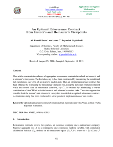 An Optimal Reinsurance Contract from Insurer’s and Reinsurer’s Viewpoints